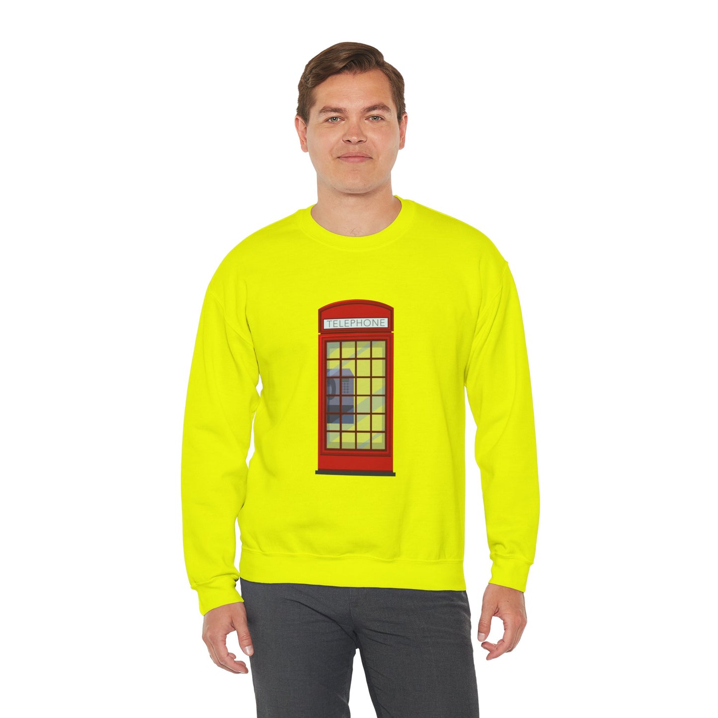 Unisex Heavy Blend™ Crewneck Sweatshirt Cozy - Iconic British Public Telephone