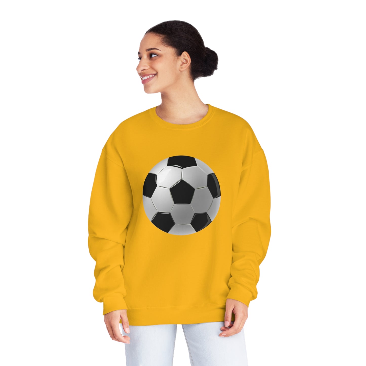 Unisex NuBlend® Crewneck Sweatshirt - Dynamic Football Design - Sports Passion and Energy