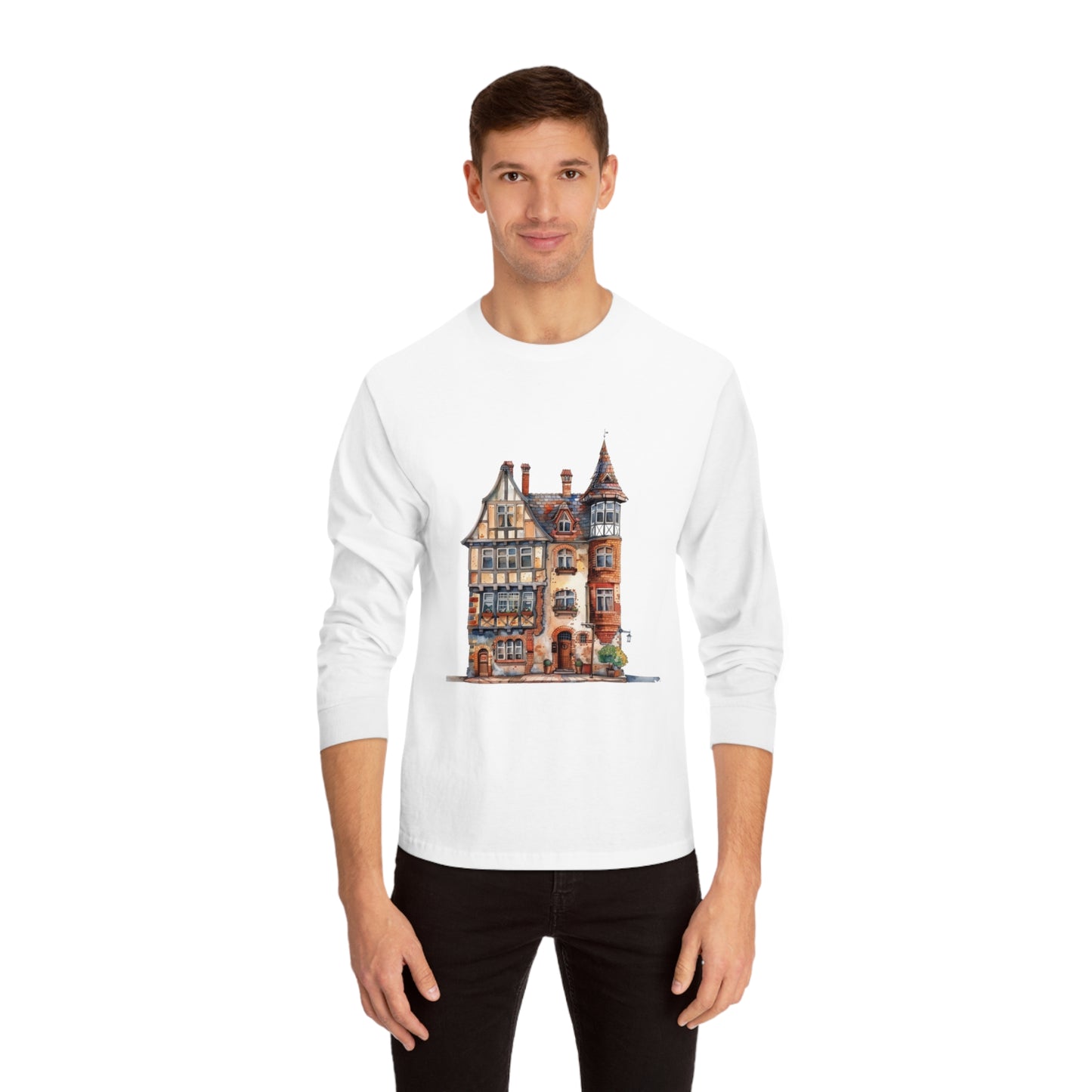 Unisex Classic Long Sleeve T-Shirt - British Historic House - Classic Architectural Elegance