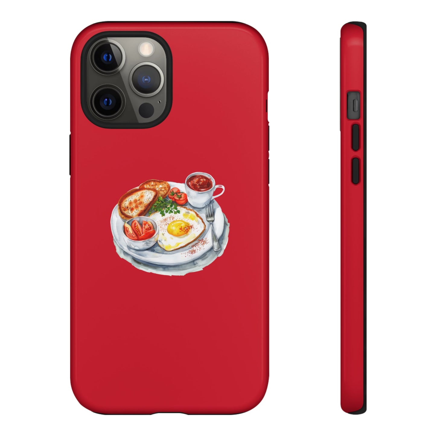 Breakfast-Inspired Phone Case, Tough Phone Covers, Foodie Gifts, Unique Accessories, Cute Kitchen Decor, Red Phone Case