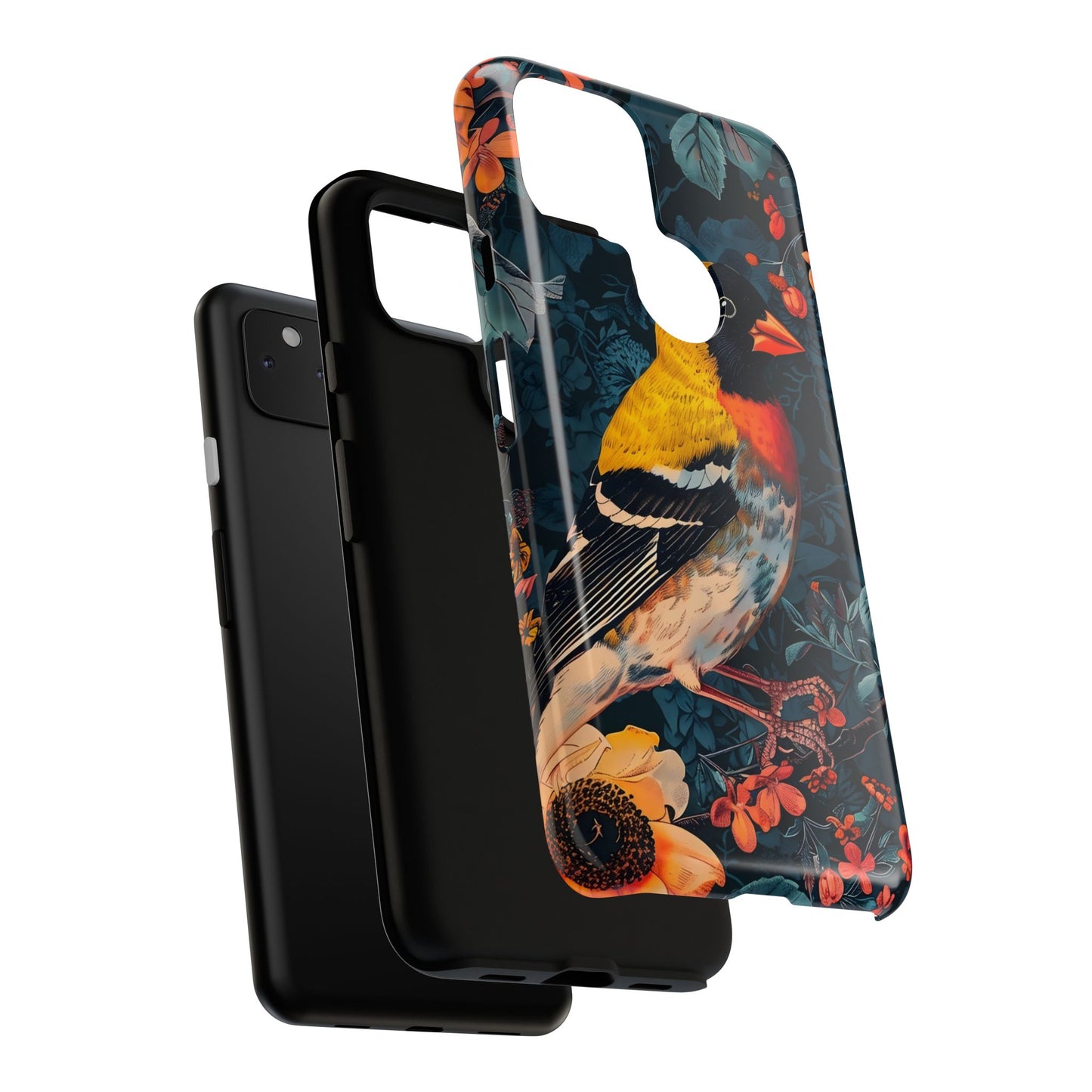 Vibrant Bird Phone Case - Tough Cases, Nature Lover Gift, Floral Design, Eco-Friendly Accessory, Stylish Mobile Protection