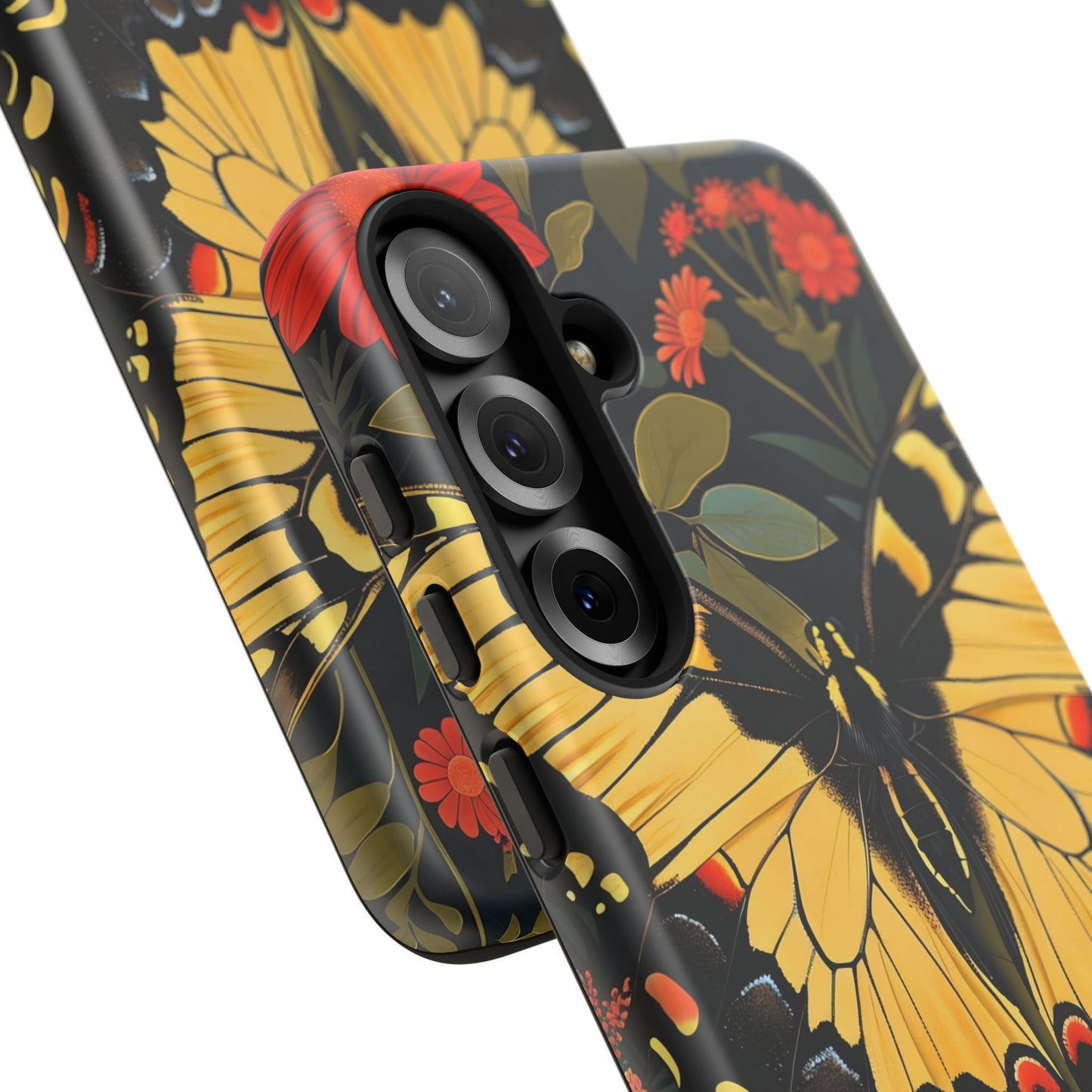 Butterfly Floral Phone Case, Tough Cases with Vibrant Design, Protective Cover for Nature Lovers, Gift for Her
