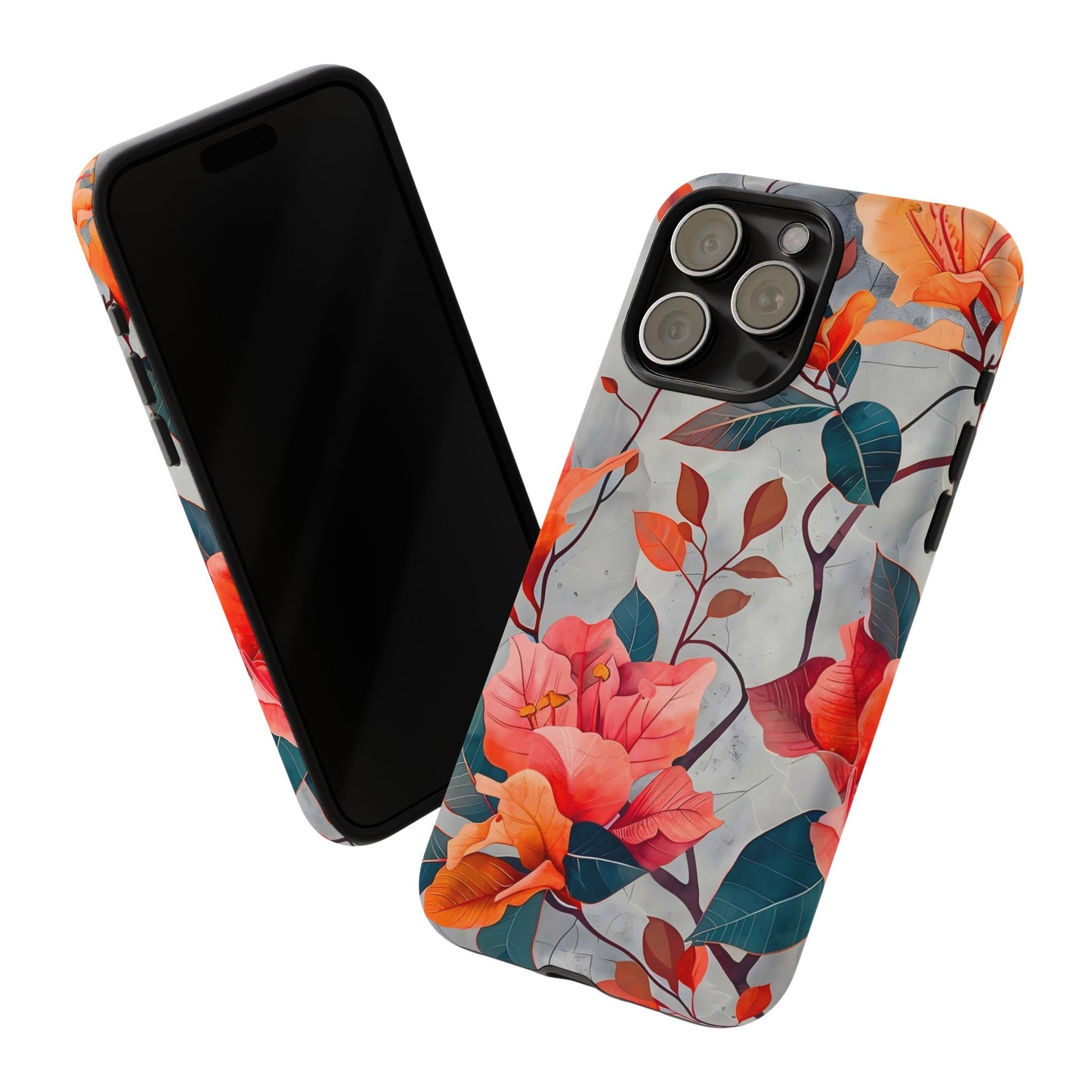 Floral Phone Case, Tough Cases, Flower Power, Gift for Her, Decorative Phone Cover, Trendy Accessories, Everyday Style