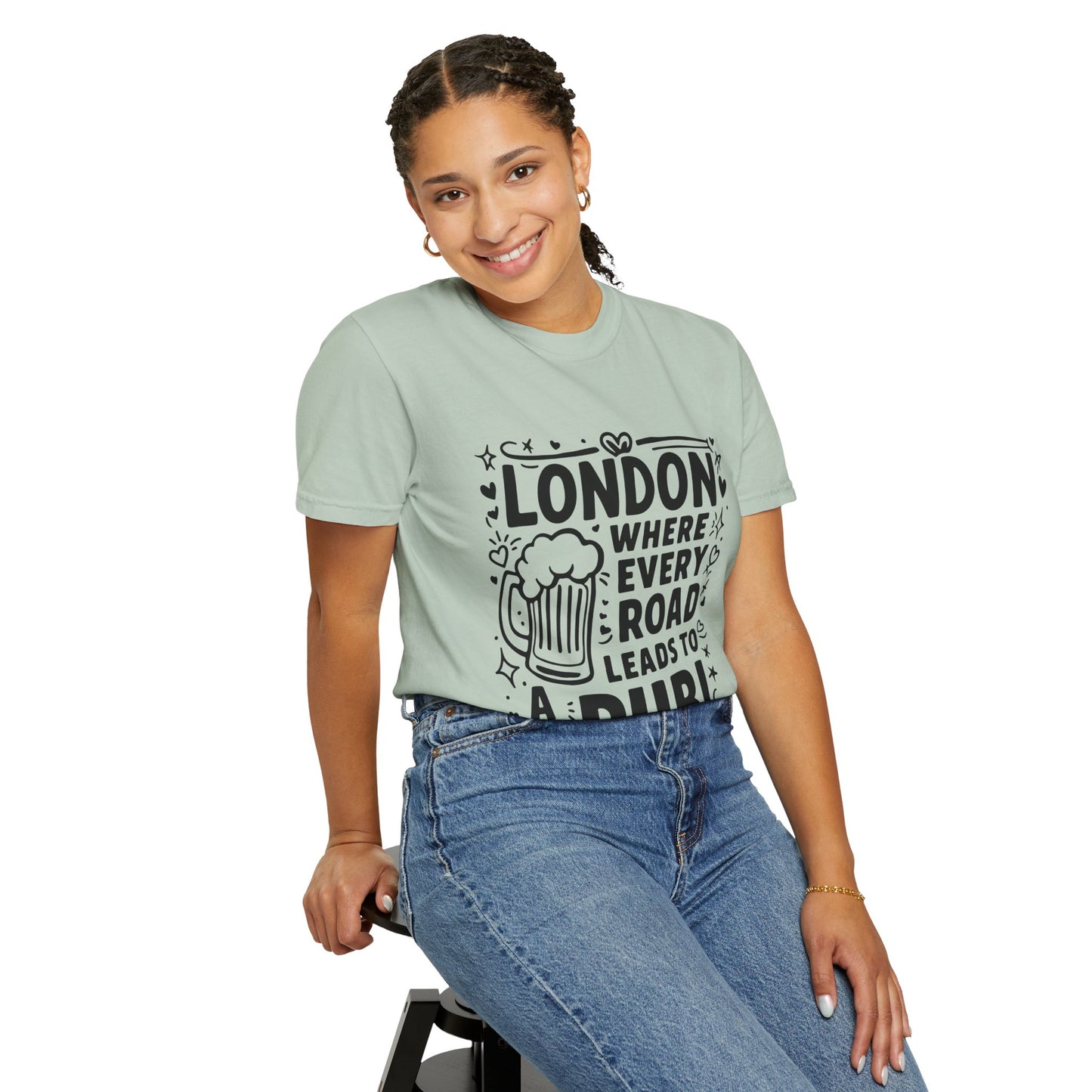Unisex Garment-Dyed T-shirt - London's Pub Leading Road