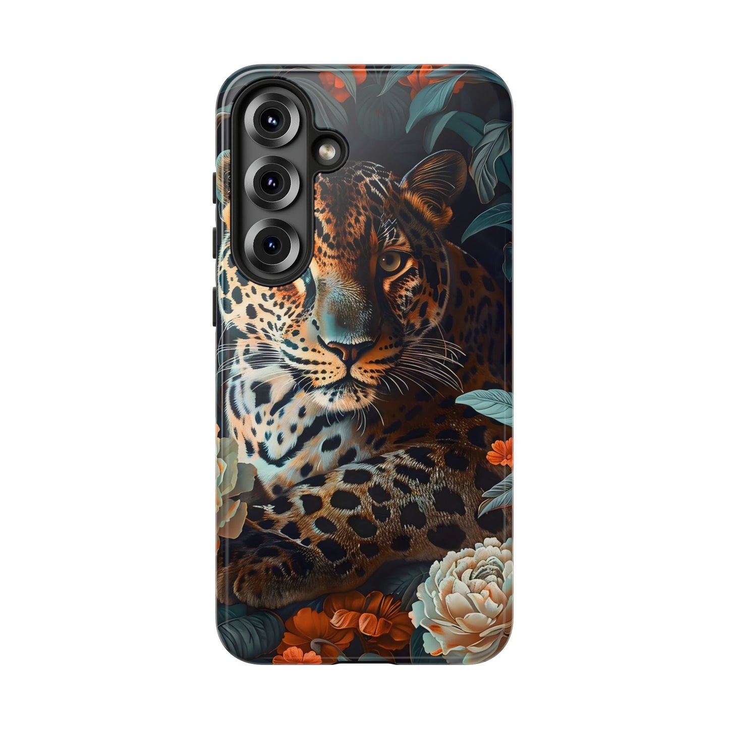 Wildlife Phone Case with Leopard Design | Tough Cases, Animal Prints, Floral Phone Cover, Gift for Nature Lovers, Unique Phone Accessories