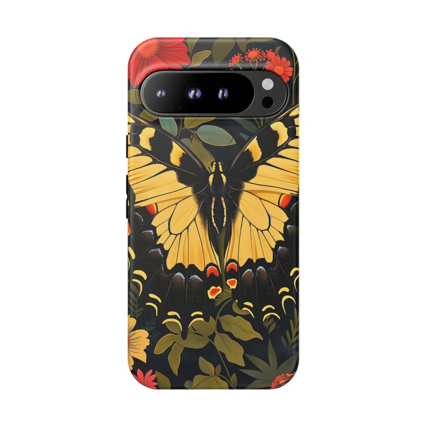 Butterfly Floral Phone Case, Tough Cases with Vibrant Design, Protective Cover for Nature Lovers, Gift for Her