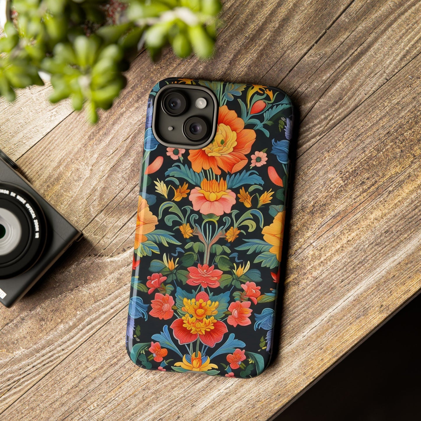 Floral Phone Case - Vibrant Flower Pattern, Tough Case for iPhone, Samsung, Aesthetic Gift, Flower Lover Accessory