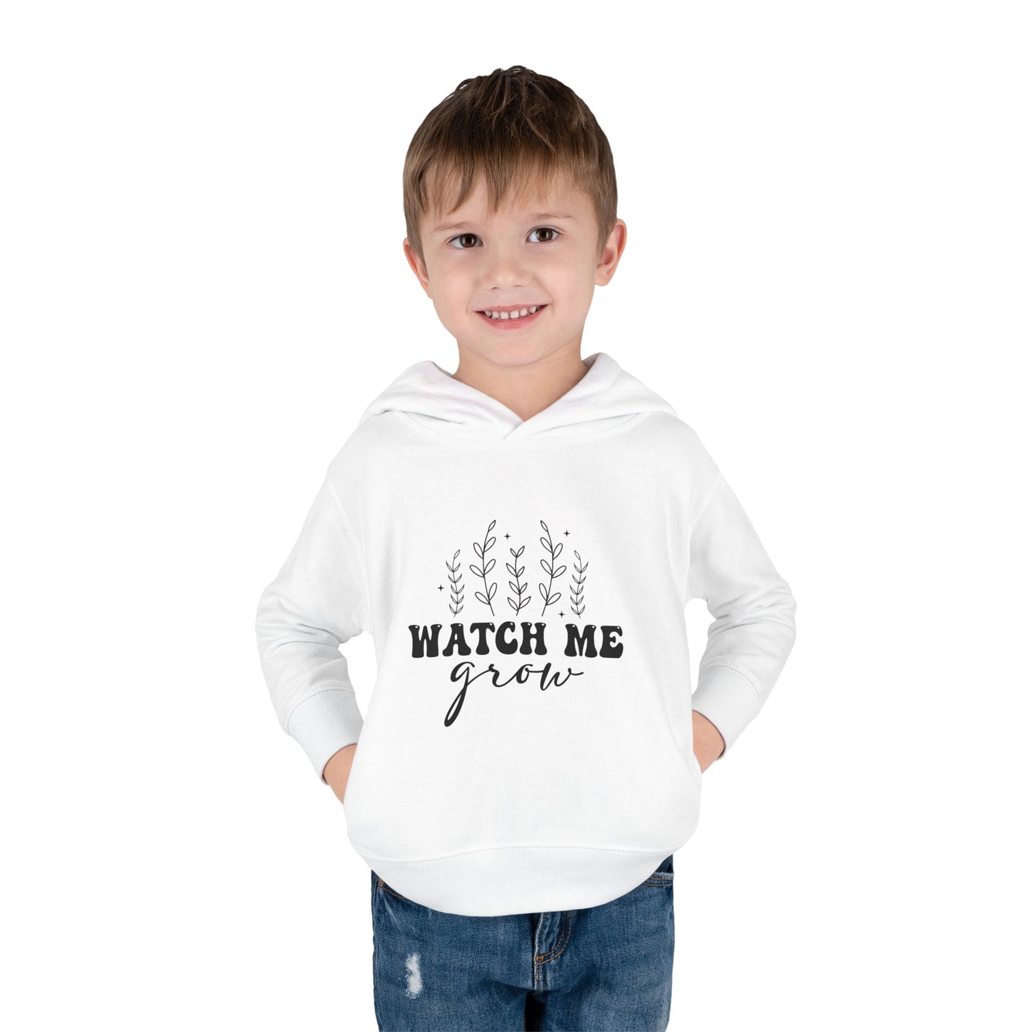 Toddler Pullover Fleece Hoodie - "Watch Me Grow" - Cozy Kids Sweatshirt