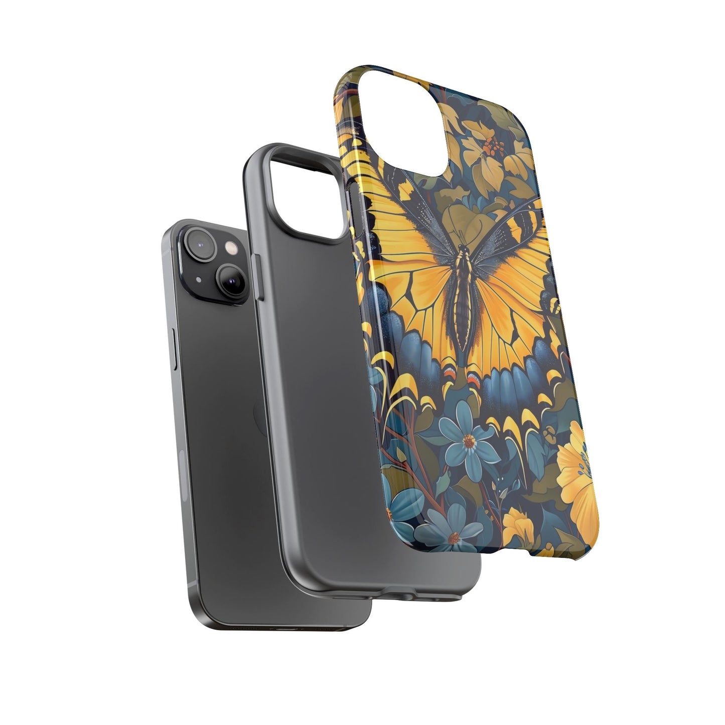 Colorful Butterfly Phone Case, Floral Design, Tough Cases, Protective Cover, Gifts for Nature Lovers, Birthday Present