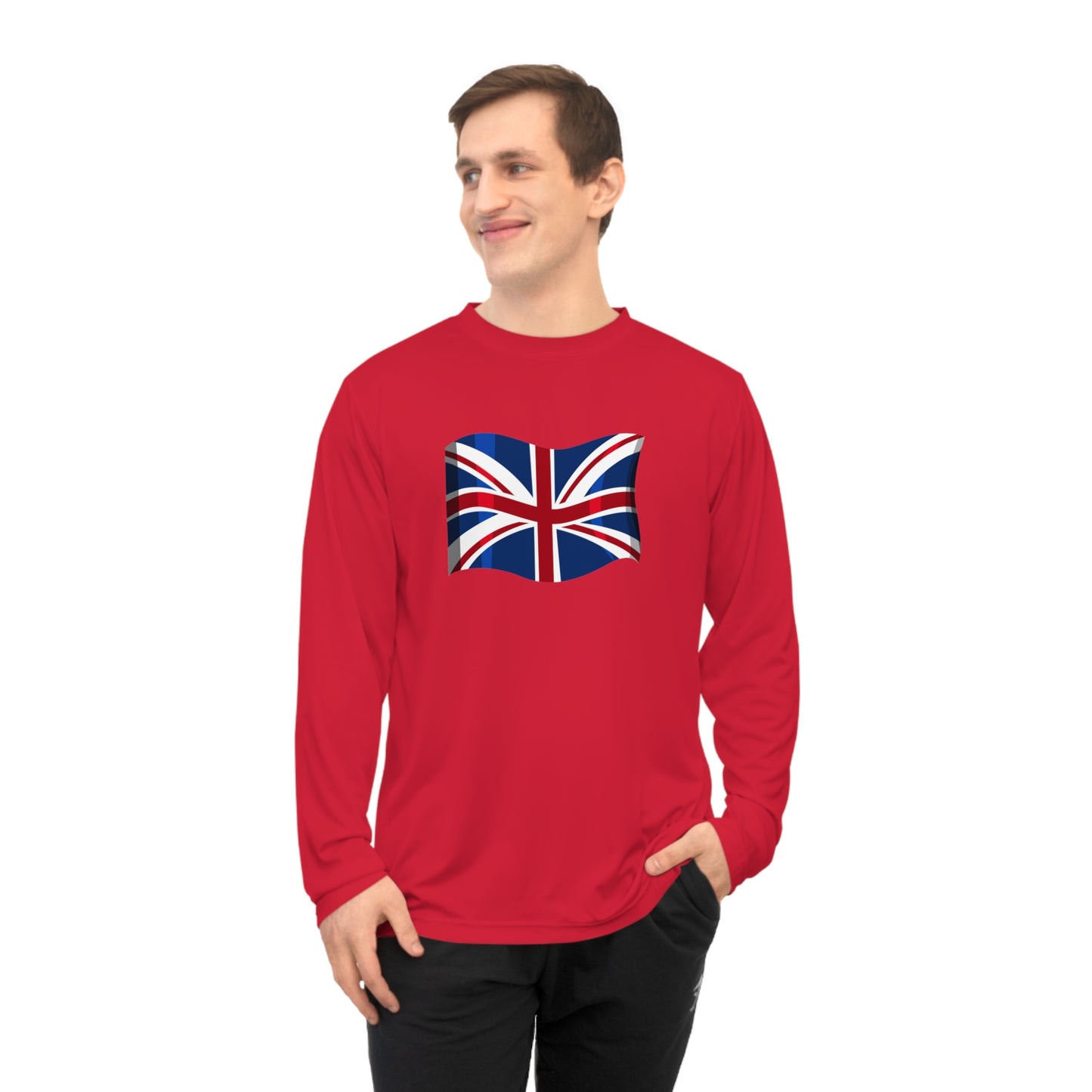 Unisex Performance Long Sleeve Shirt - Cozy British Pride - UK Flag