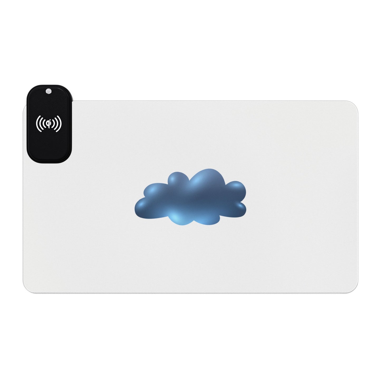 Cloud Illustration - Light Blue - LED Gaming Mouse Pad with Wireless Charging - Perfect for Gamers, Office Setup, Birthday Gifts, Tech Lovers, Modern Workspace