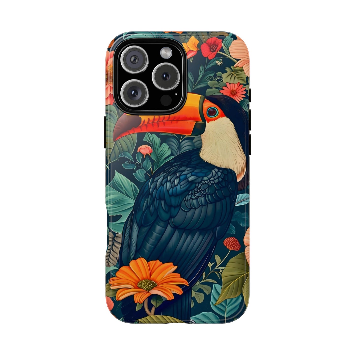 Tropical Toucan Phone Case - Cute Animal Design, Nature Lover Gift, Floral Pattern, Bird Lover Accessory, Summer Vibes