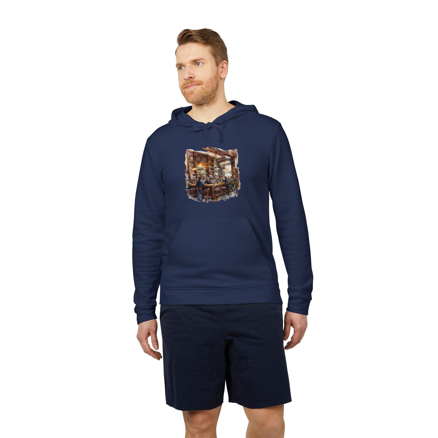 adidas Unisex Fleece Hoodie - Cozy Nights in a British Pub