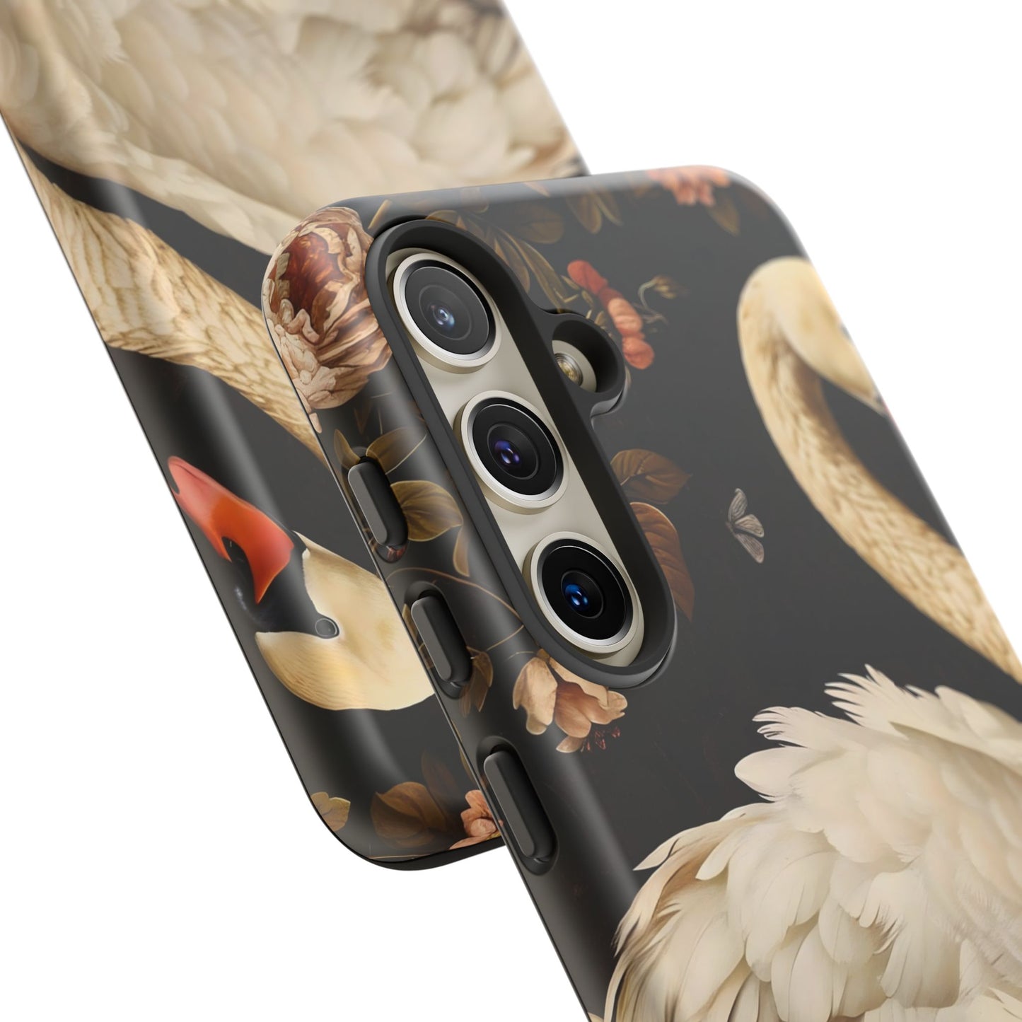 Elegant Swan Phone Case, Floral iPhone Cover, Tough Phone Case, Gift for Her, Nature Lover, Mother's Day, Birthday