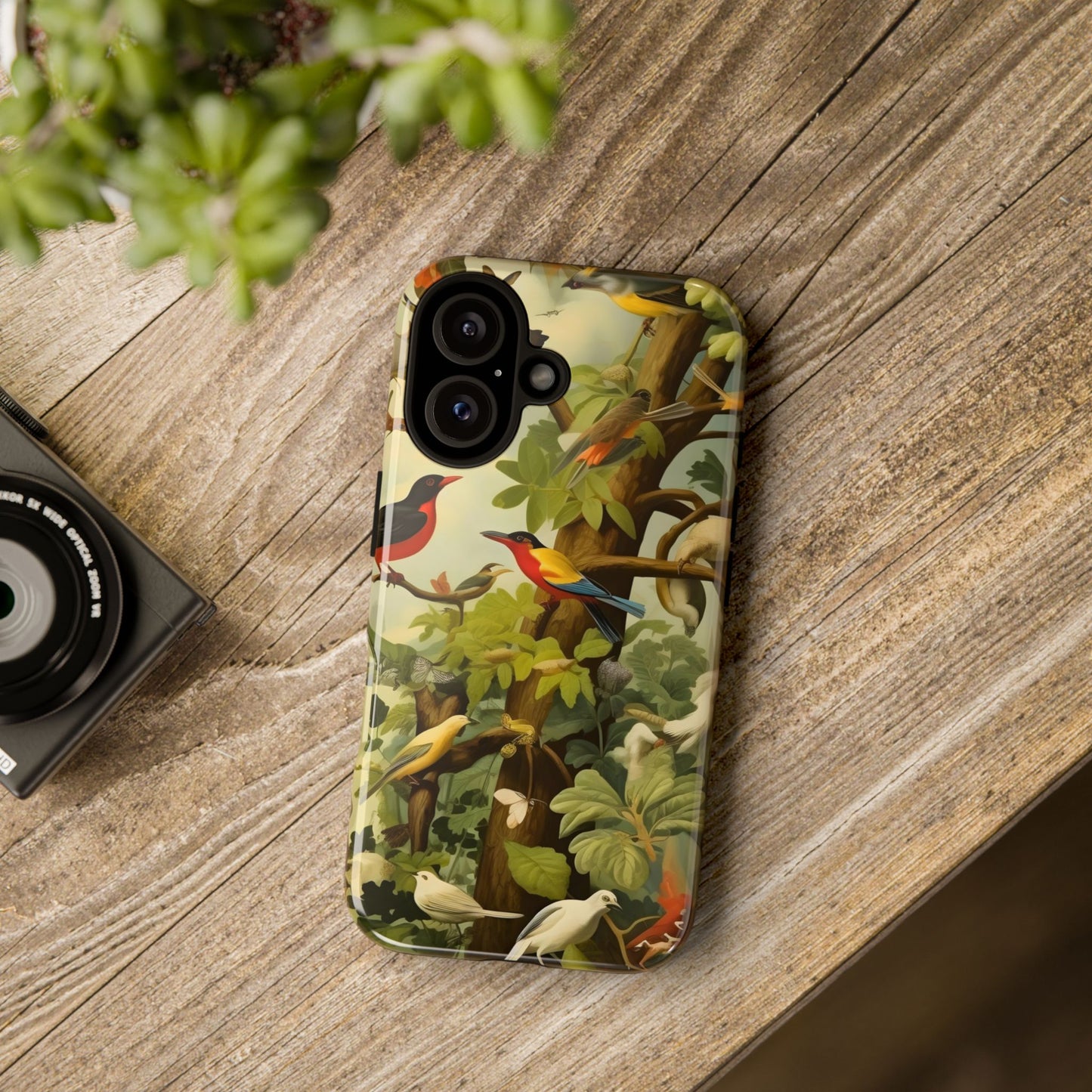 Nature-Inspired Phone Case, Tropical Bird Phone Case, Floral iPhone Case, Unique Phone Cover, Gift for Bird Lovers, Eco-Friendly Phone Case