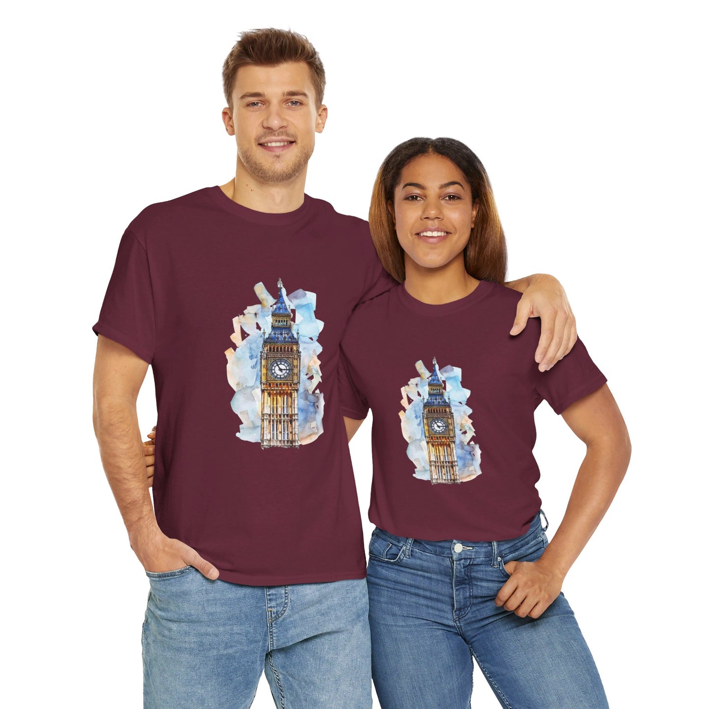 London Clock Tower - Iconic Big Ben Traditional Unisex Heavy Cotton T-Shirt