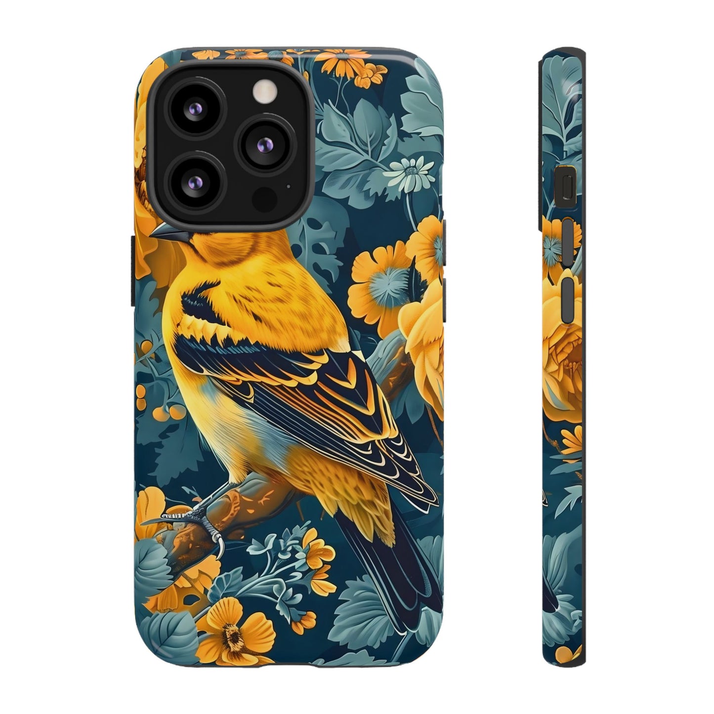 Colorful Bird Phone Case, Tough Phone Cover, Floral Phone Accessories, Nature Lover Gift, Unique Smartphone Case, Birthday Present