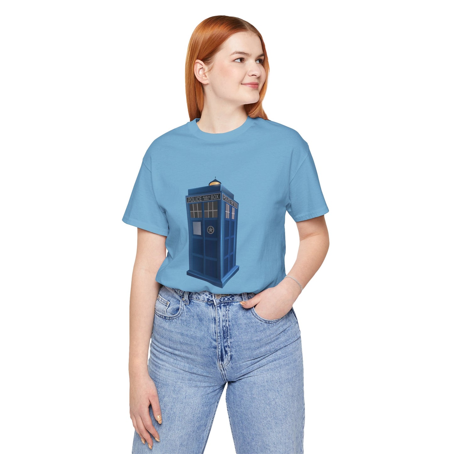 Unisex Jersey Short Sleeve Tee - British Police Public Call Box - Iconic TARDIS