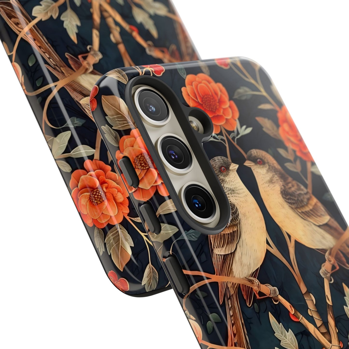 Floral Phone Case – Tough Cases with Bird Design, Unique Gift for Nature Lovers, Stylish Tech Accessory, Phone Cover, Artistic Case