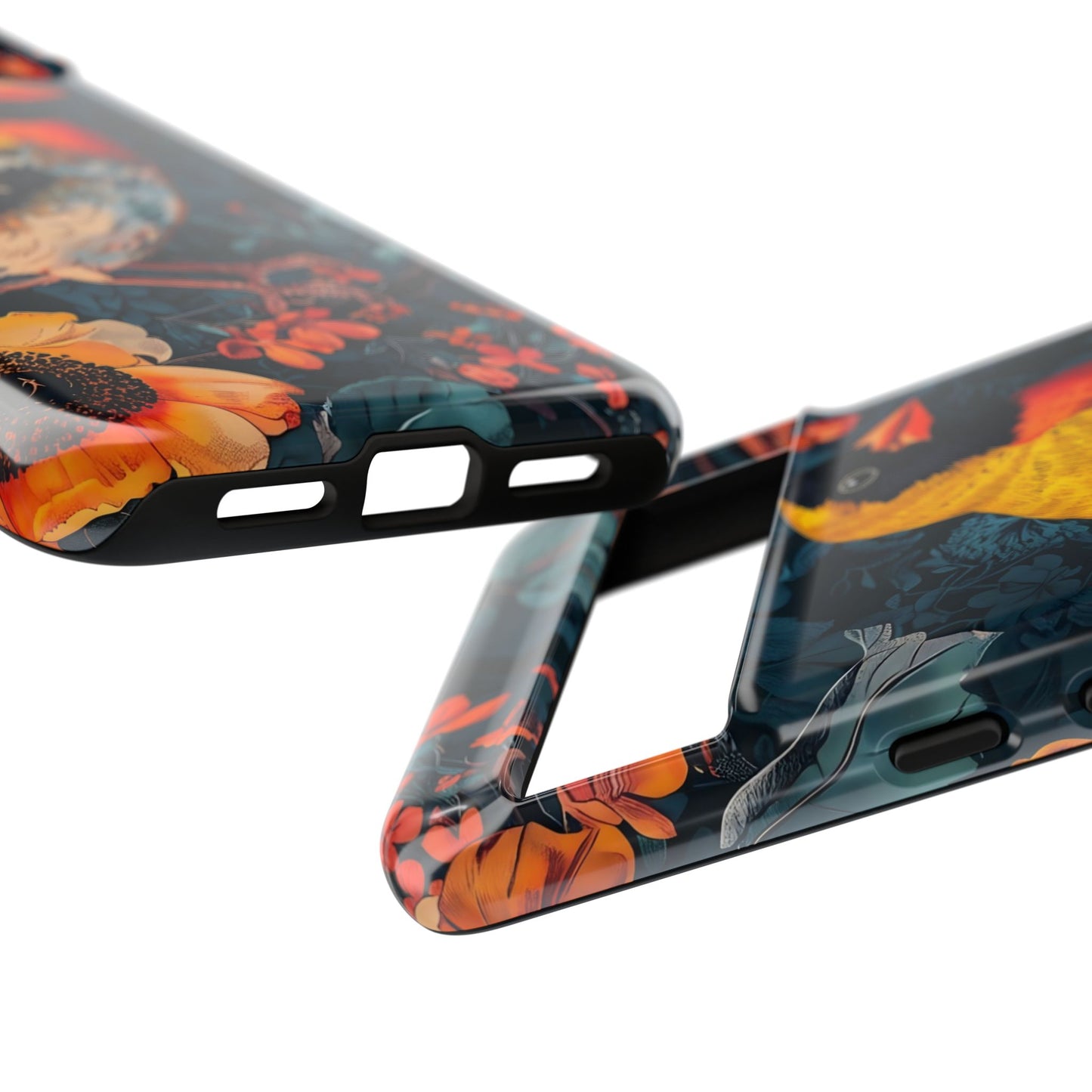 Colorful Bird Phone Case, Floral Phone Cover, Tough Phone Protector, Nature Lover Gift, Botanical Case, Unique Mobile Accessory