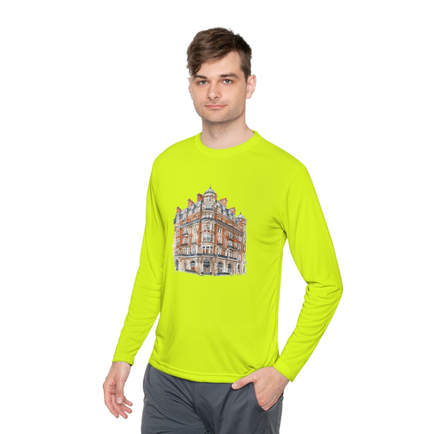 Unisex Lightweight Long Sleeve Tee - British Historic House - Classic Architectural Elegance