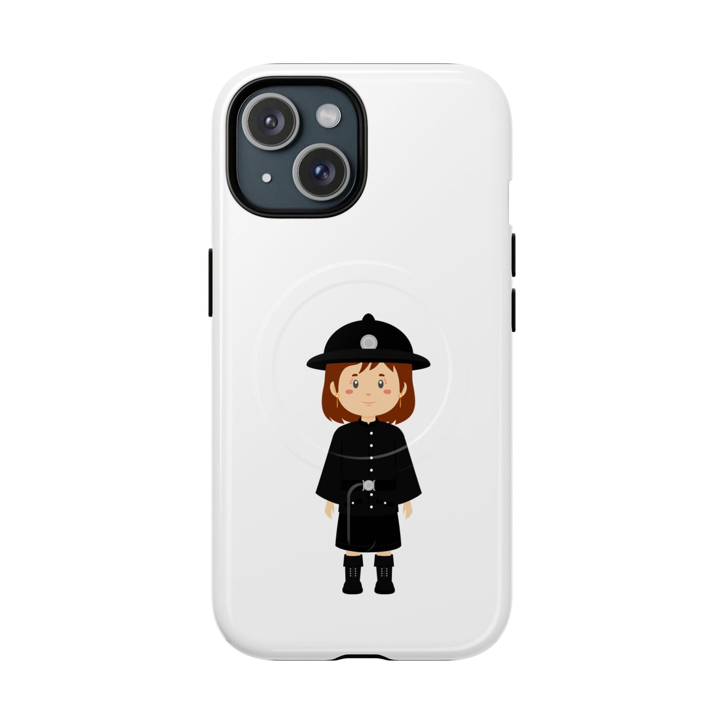 Cute Police Officer Phone Case, Tough Magnetic Case for Kids, Unique Gift for Law Enforcement Fans, Durable Mobile Cover