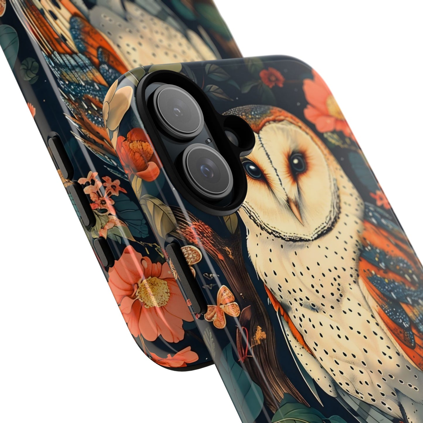 Owl Floral Phone Case - Tough Cases, Nature Lover Gift, Cute Protection, Floral Design, Bird Aesthetic, Animal Lover