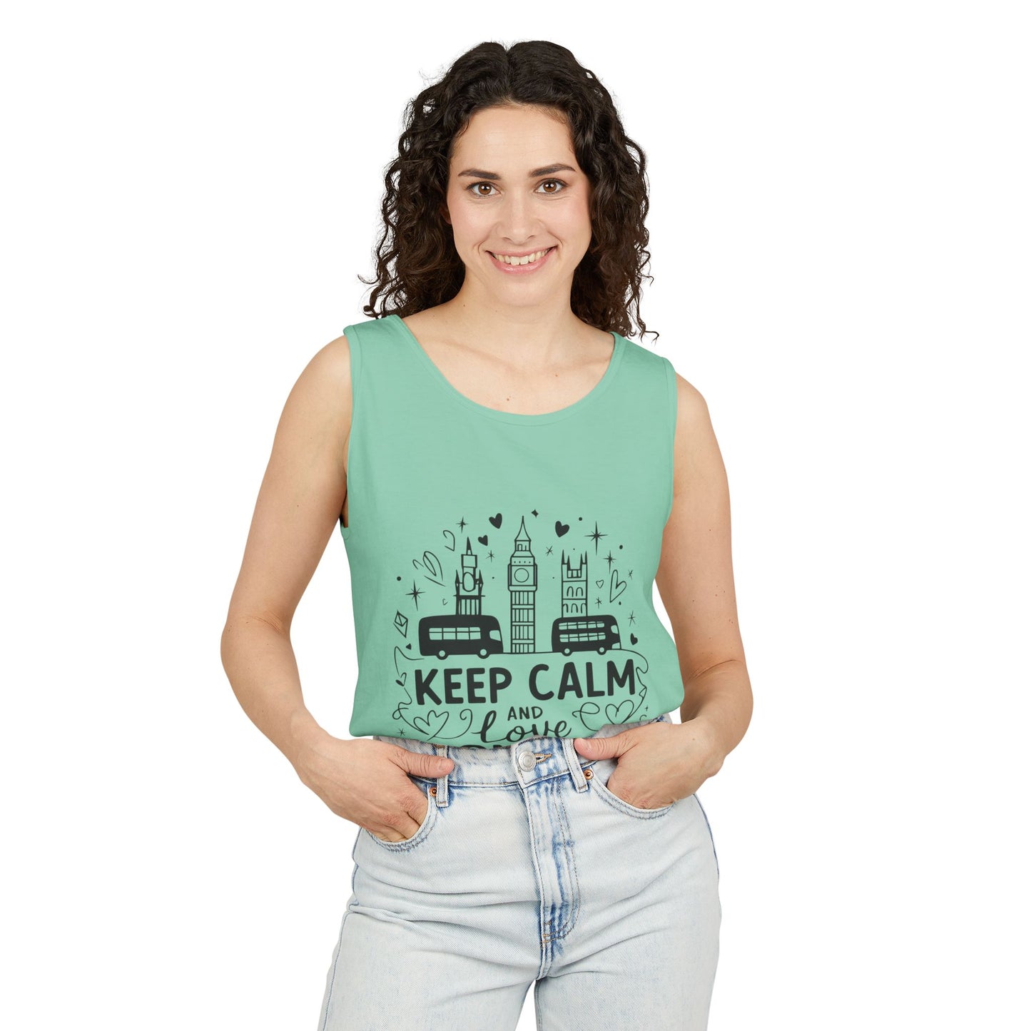 Unisex Garment-Dyed Tank Top - Keep Calm And Love London