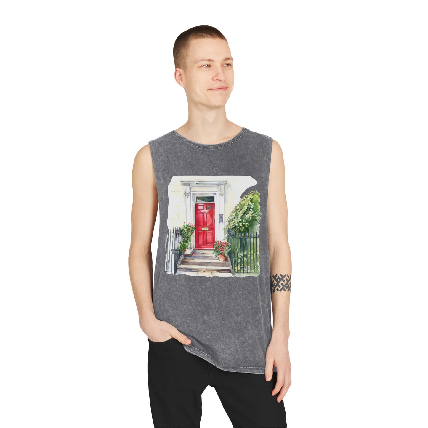 Unisex Stonewash Tank Top - England Aesthetics - Embracing Classic British Charm and Style