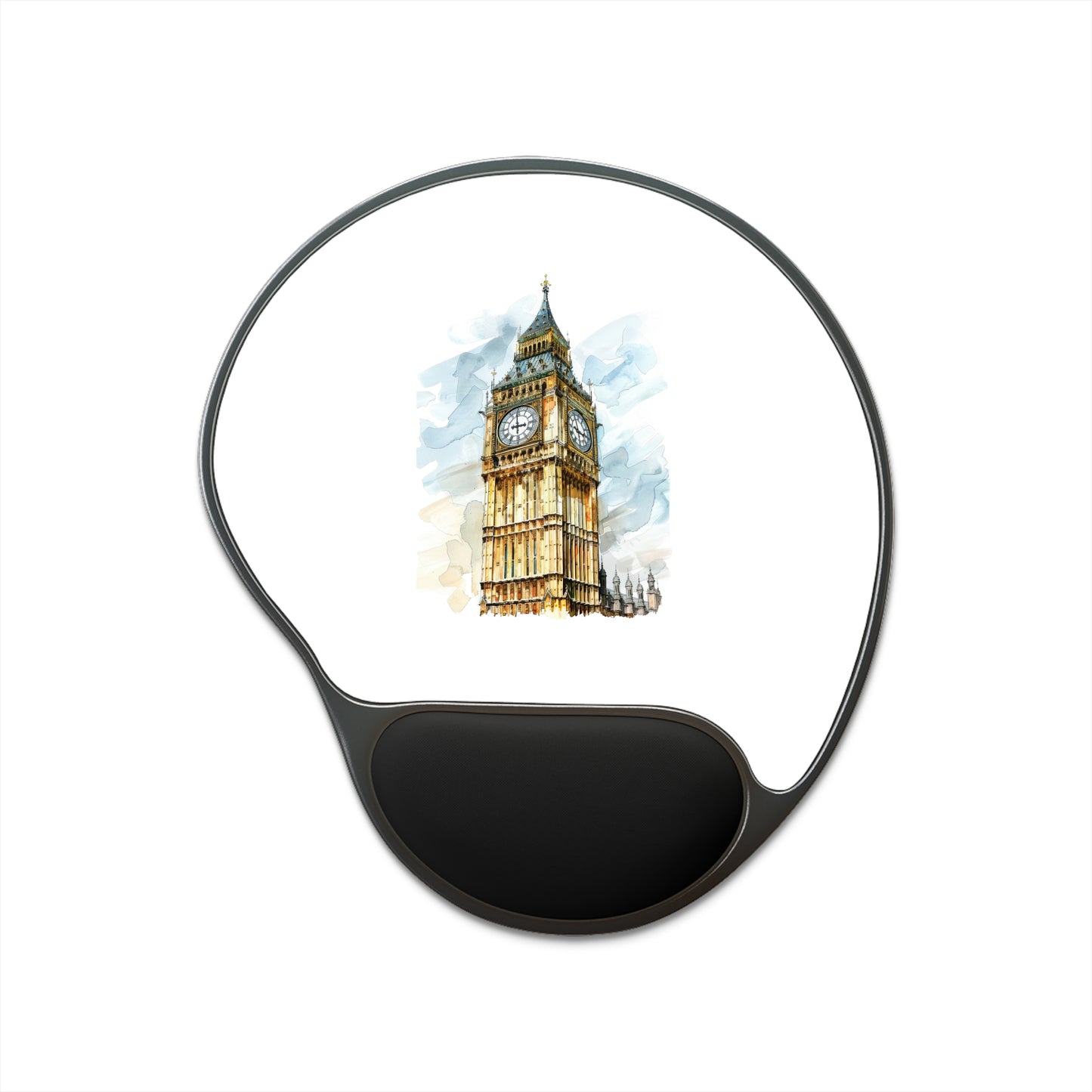 Elegant Big Ben Mouse Pad with Wrist Rest, Office Decor, Computer Accessory, Gift for Home Office, Work from Home Essentials