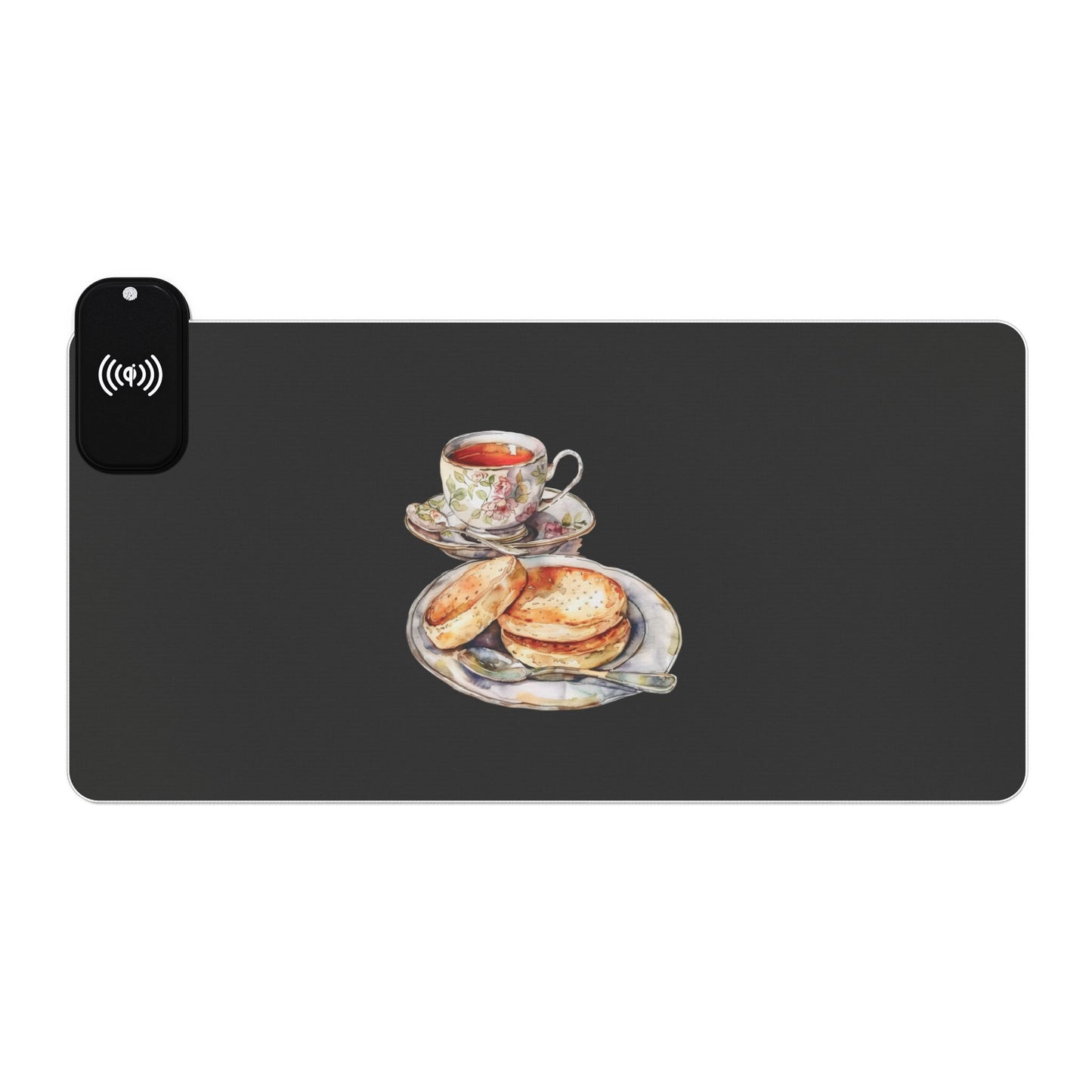 Afternoon Tea & Scones – English Delight - LED Wireless Charging Gaming Mouse Pad - Artful Design, Desk Accessory, Gamer Gift, Home Office Decor, Tech Essentials