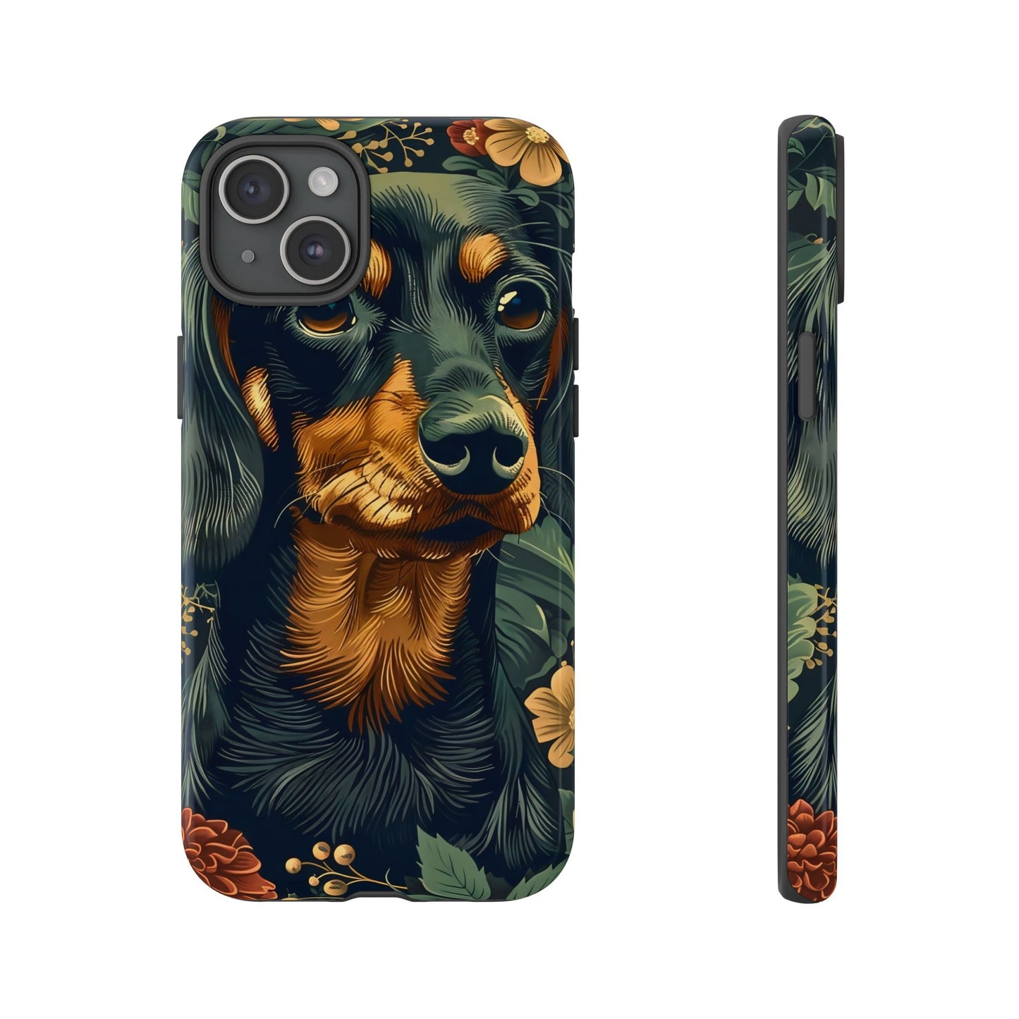 Dachshund Phone Case, Floral Pet Phone Cover, Dog Lover Gift, Tough Phone Case, Custom Dachshund Design, Unique Dog Owner Accessory