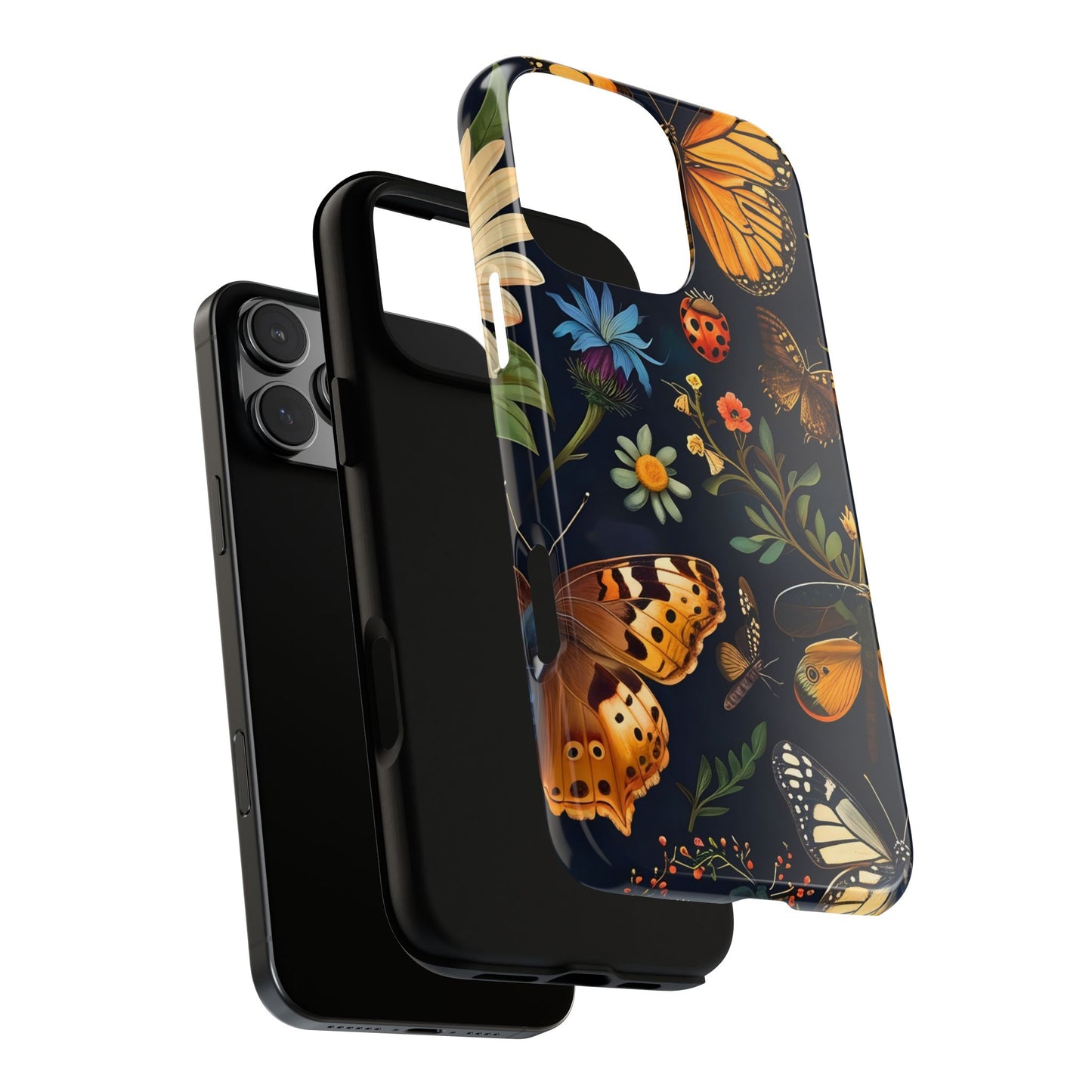 Nature-Inspired Phone Case | Floral Butterfly Design, Tough Phone Cover, Gift for Nature Lovers, Cute Butterfly Case, Home Decor