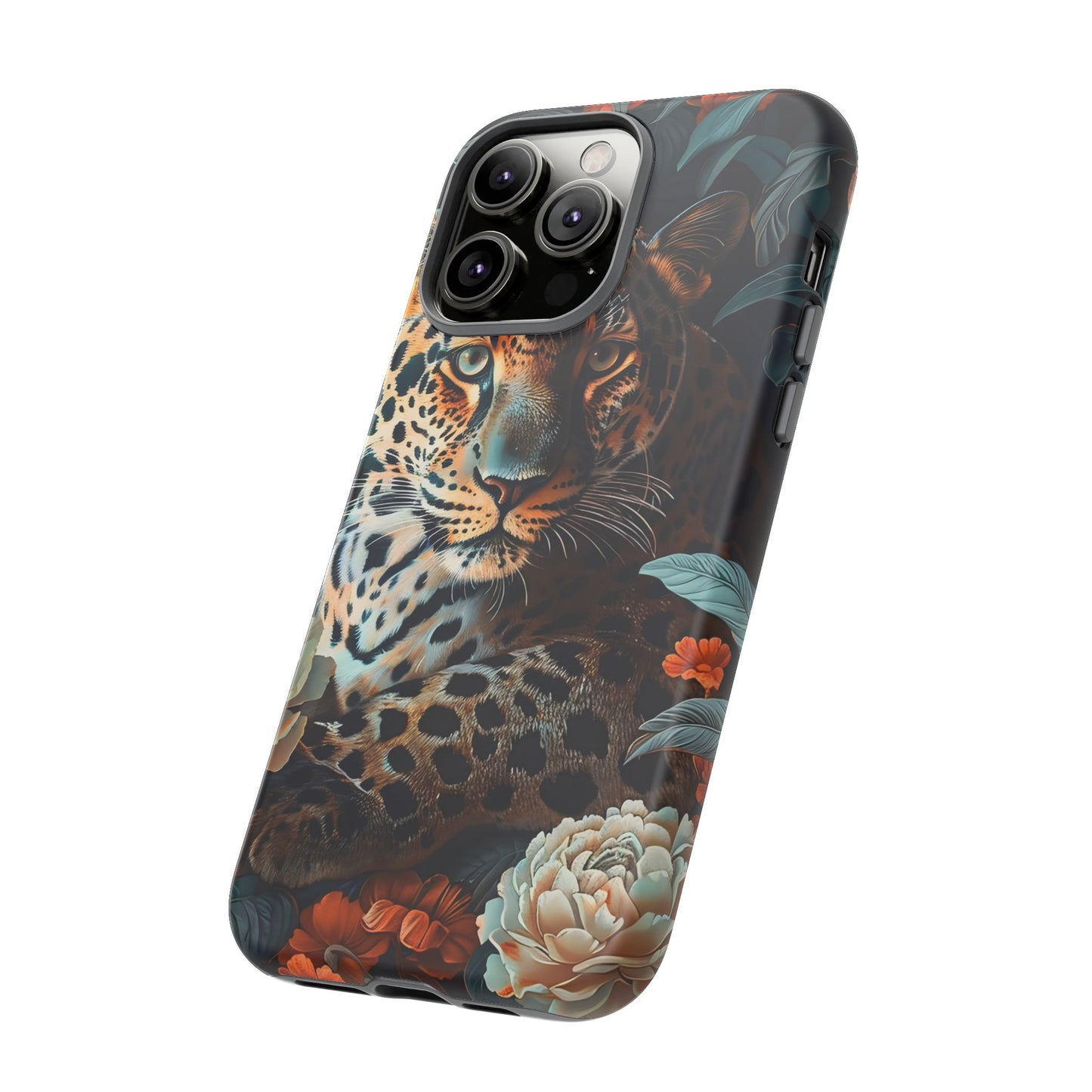 Wildlife Phone Case with Leopard Design | Tough Cases, Animal Prints, Floral Phone Cover, Gift for Nature Lovers, Unique Phone Accessories