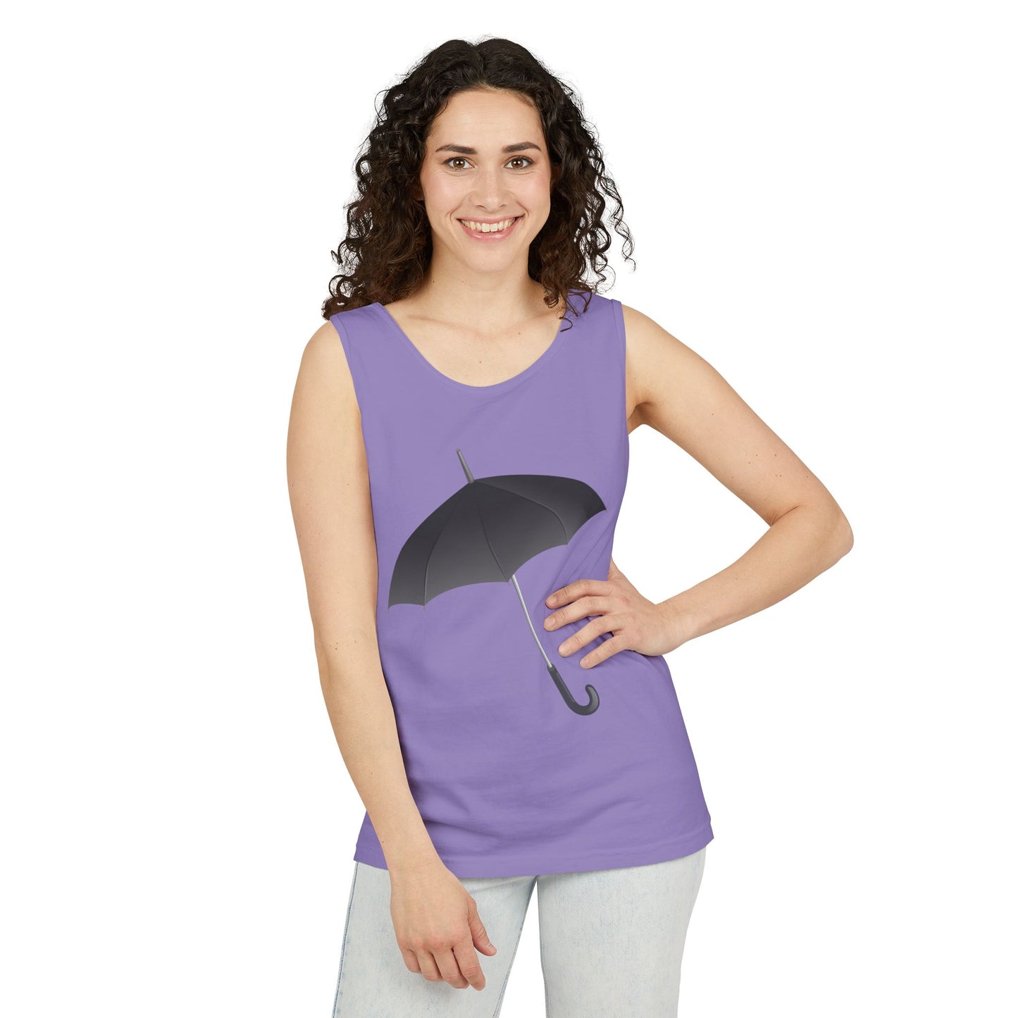 Unisex Garment-Dyed Tank Top - Regal Royal Umbrella - Elegant and Majestic Design