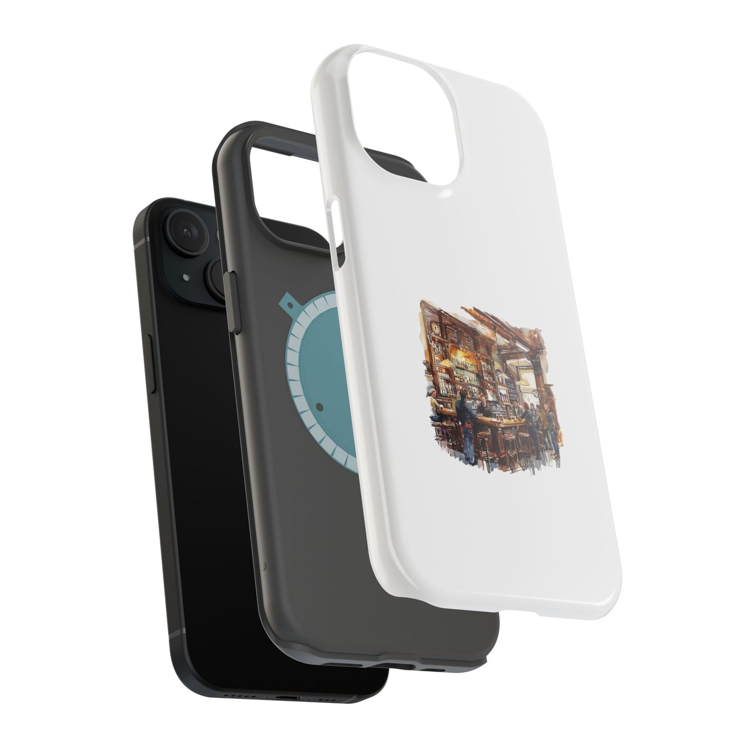 Artistic Magnetic Phone Case for Coffee Lovers, Cozy Café Vibe, Gift for Him or Her, Unique Custom Design, Holiday Present