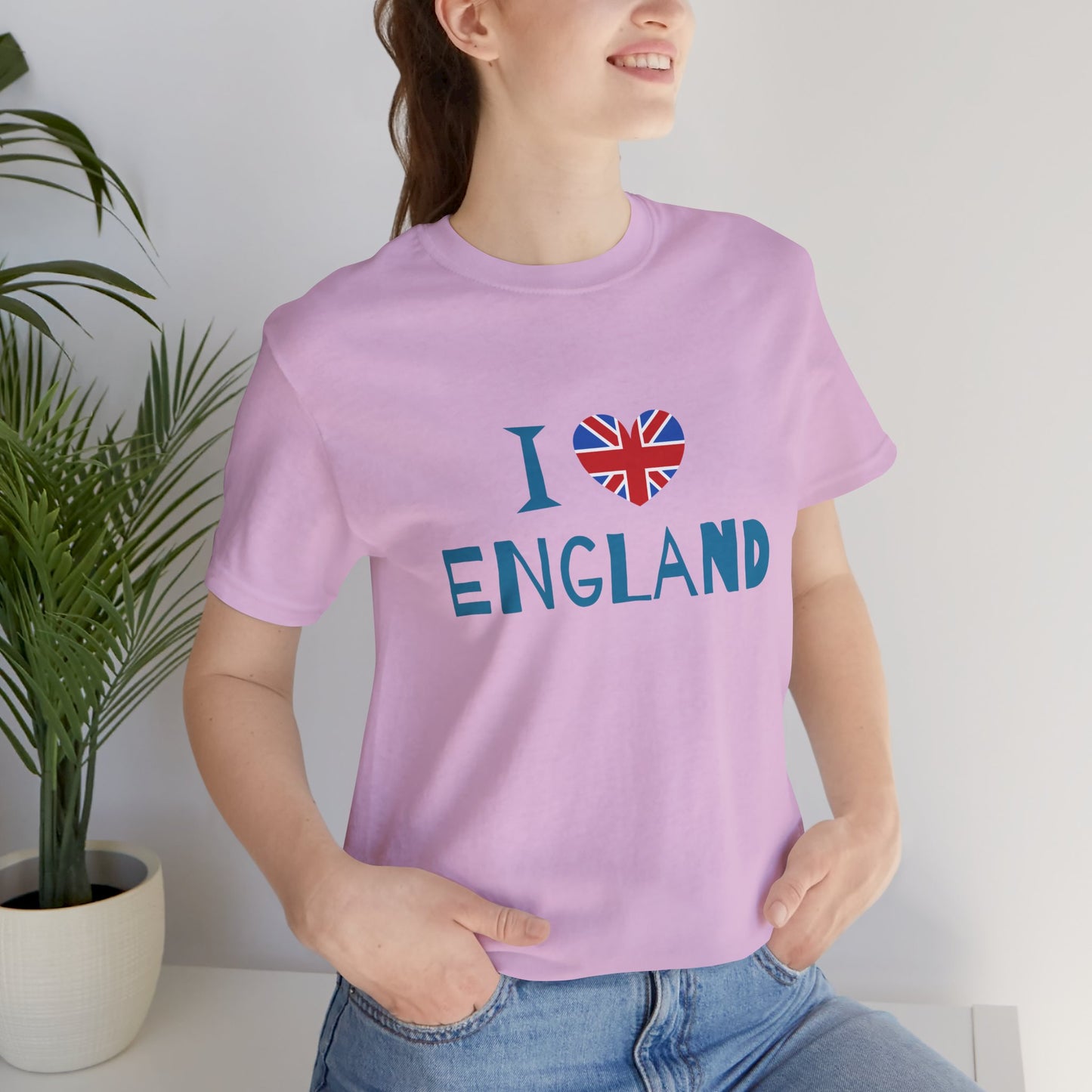 Unisex Jersey Short Sleeve Tee - I Love England - Union Jack Heart Design