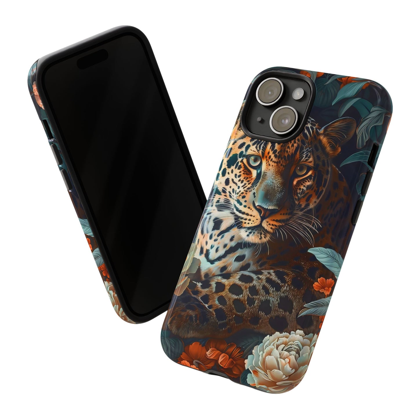Wildlife Phone Case with Leopard Design | Tough Cases, Animal Prints, Floral Phone Cover, Gift for Nature Lovers, Unique Phone Accessories