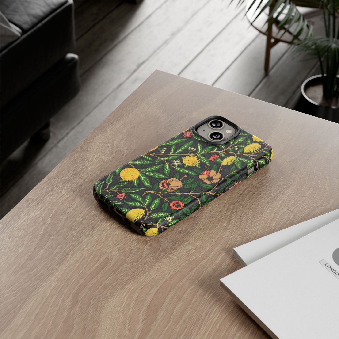Tough Cases Phone Case, Floral Phone Cover, Tough Phone Protection, Gift for Plant Lovers, Black Background, Eco-Friendly Design