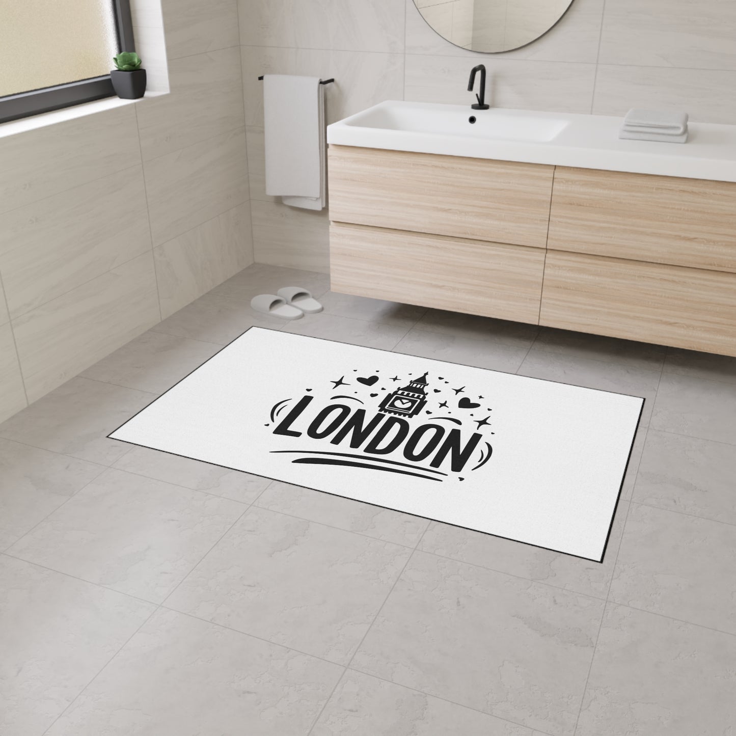 Stylish London Floor Mat | Heavy Duty Home Decor, Entryway Rug, UK Themed Gift, Kitchen Accessory, Housewarming Present