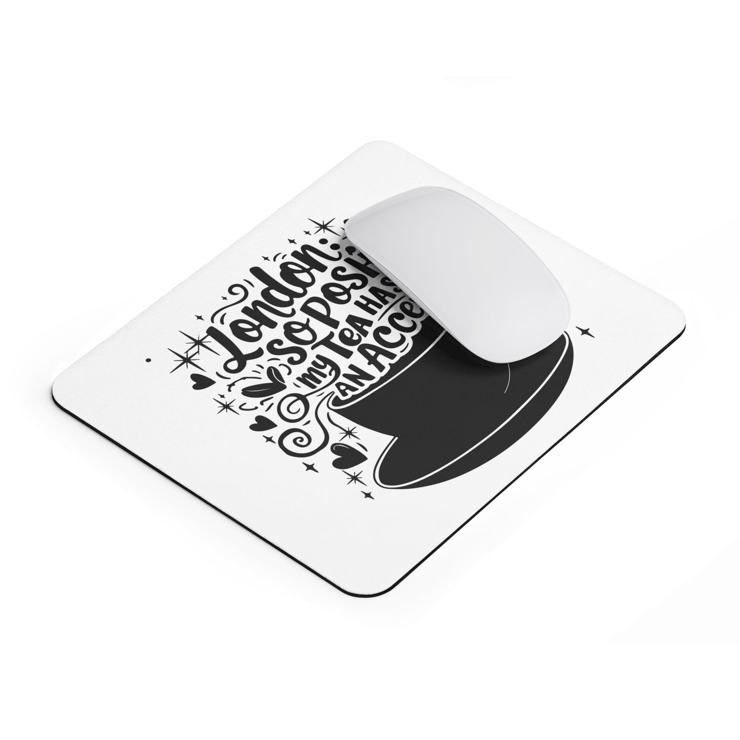 Chic London Tea Mouse Pad - Stylish Desk Accessory, Perfect Gift for Tea Lovers, Office Decor, Home Office, Work Station