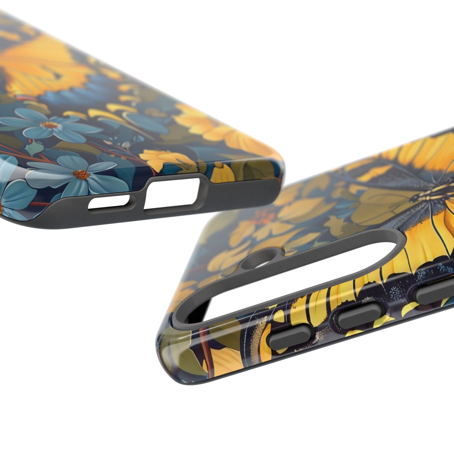 Colorful Butterfly Phone Case, Floral Design, Tough Cases, Protective Cover, Gifts for Nature Lovers, Birthday Present