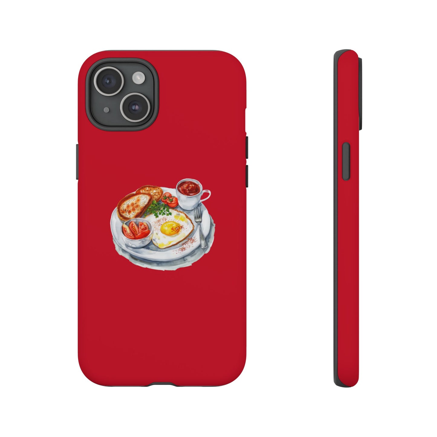 Breakfast-Inspired Phone Case, Tough Phone Covers, Foodie Gifts, Unique Accessories, Cute Kitchen Decor, Red Phone Case