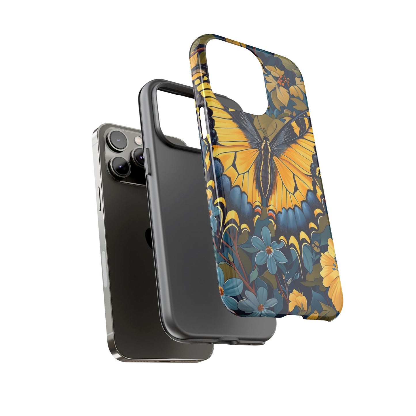Colorful Butterfly Phone Case, Floral Design, Tough Cases, Protective Cover, Gifts for Nature Lovers, Birthday Present