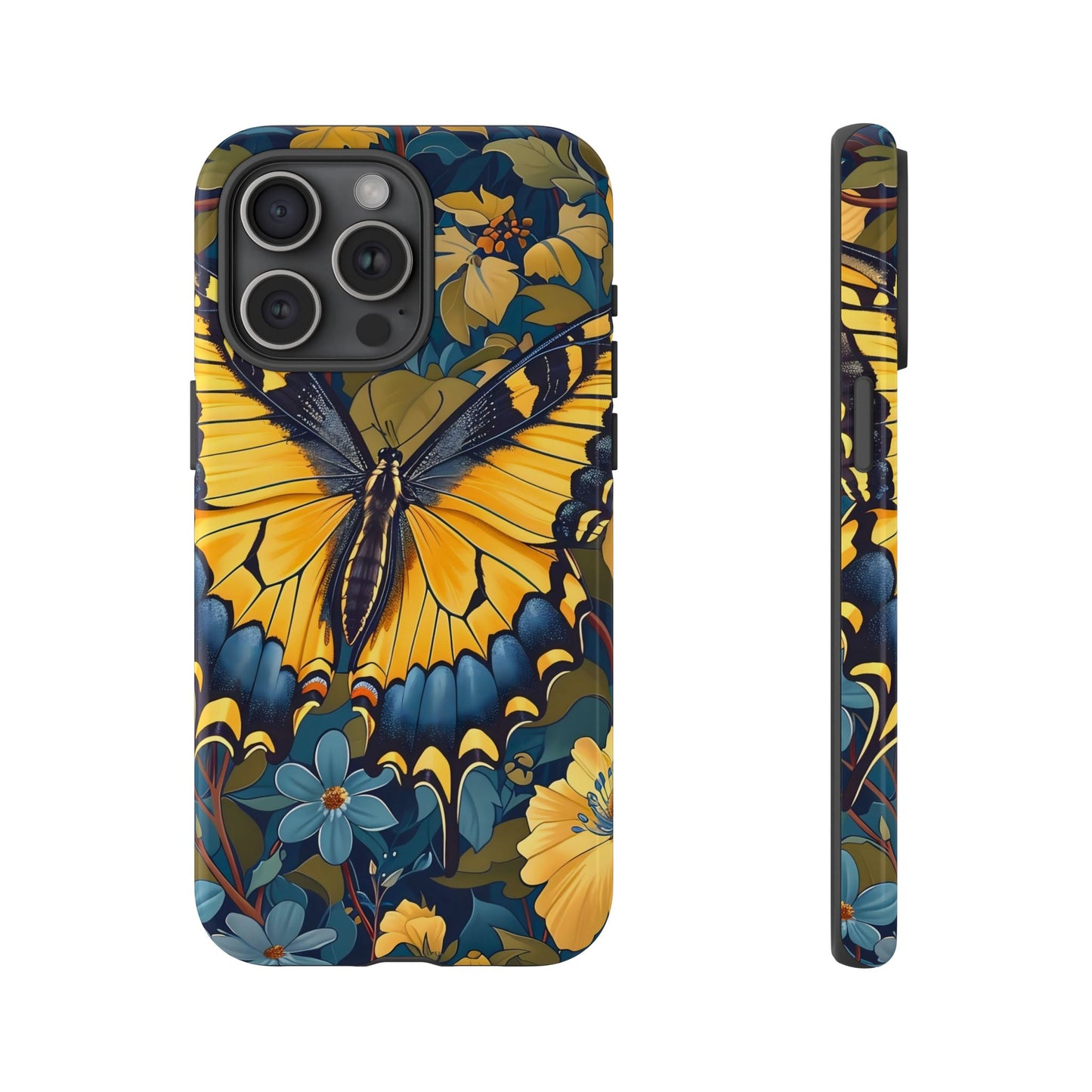 Colorful Butterfly Phone Case, Floral Design, Tough Cases, Protective Cover, Gifts for Nature Lovers, Birthday Present