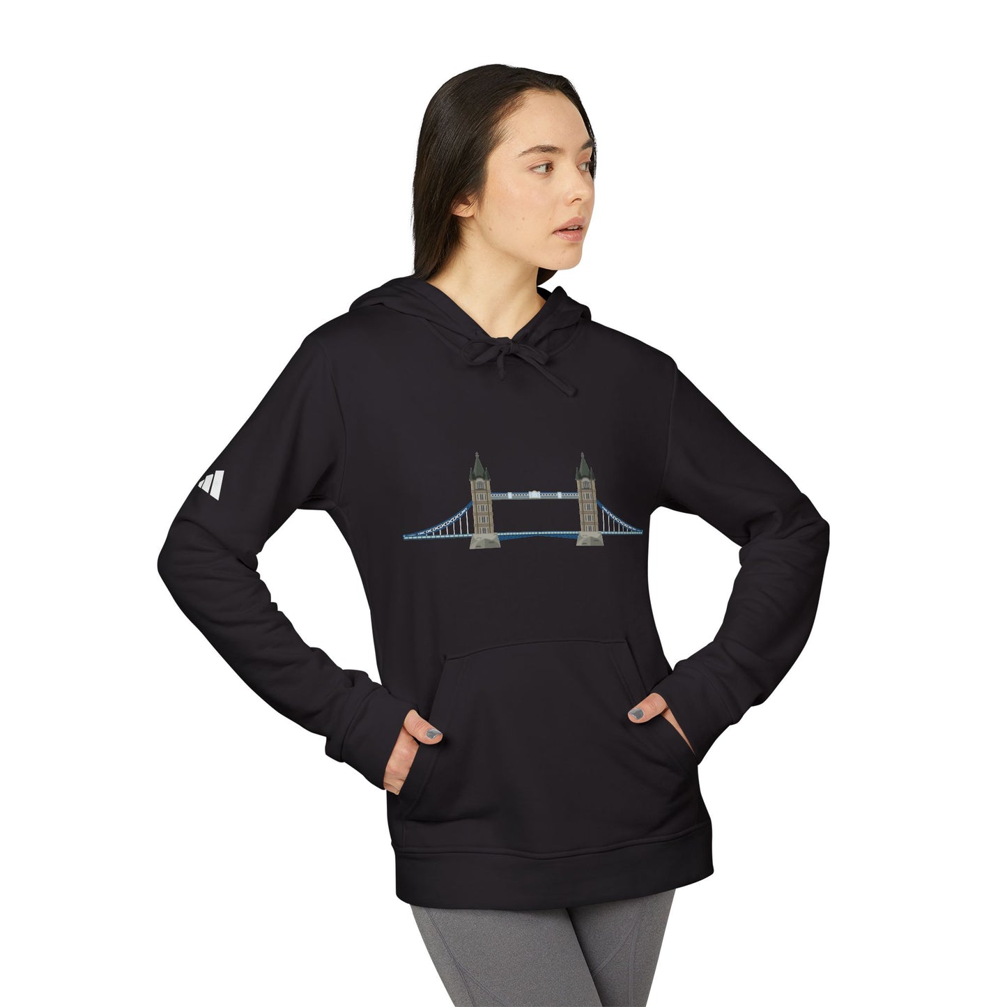 adidas Unisex Fleece Hoodie - Tower Bridge - Iconic London Landmark