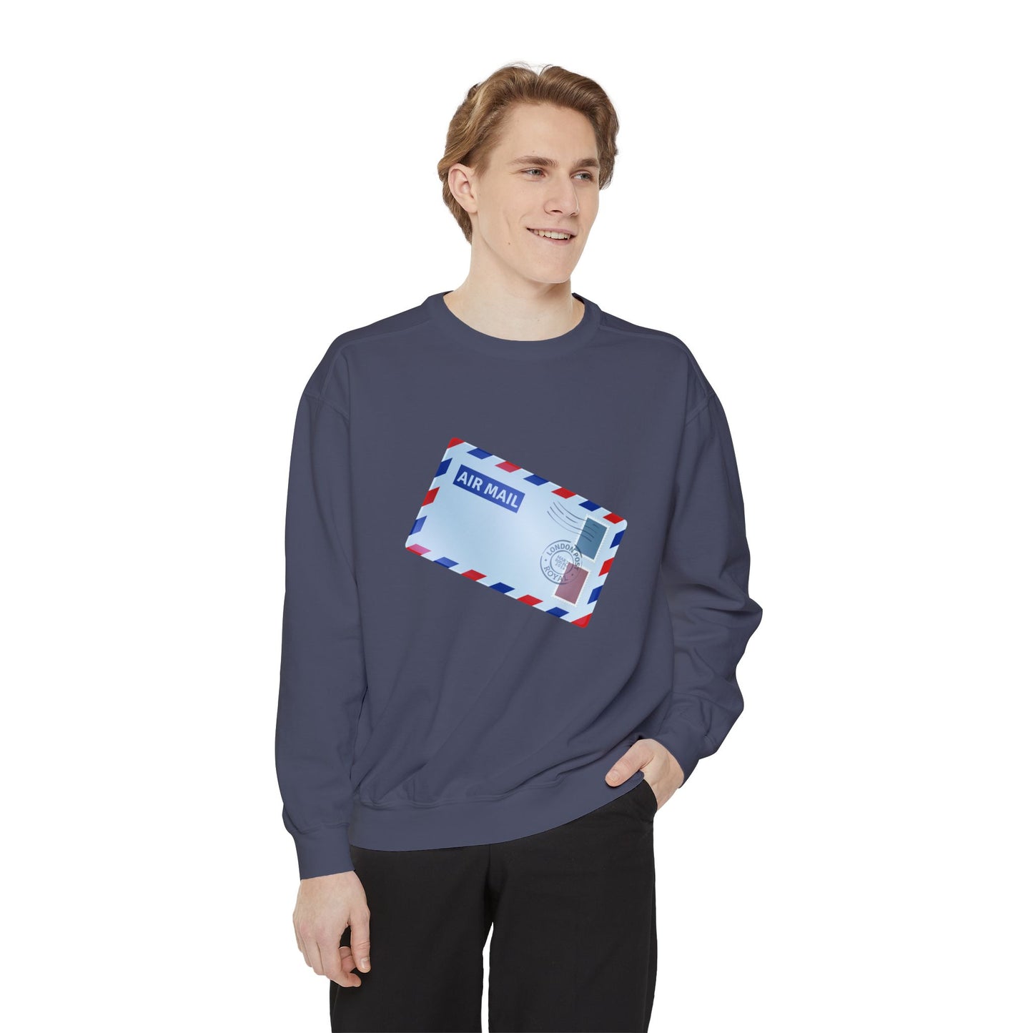 Unisex Garment-Dyed Sweatshirt Classy - Vintage British Air Mail