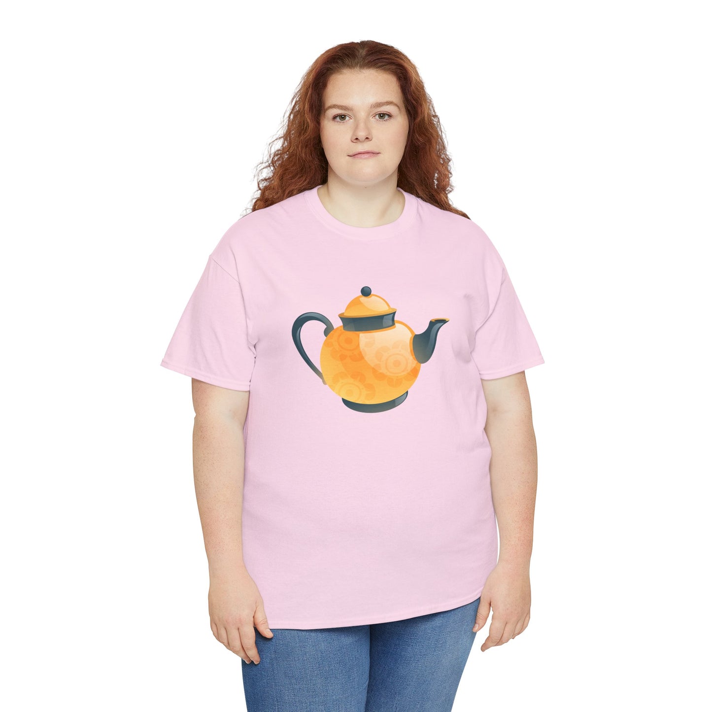 Unisex Heavy Cotton Tee - Classic British Tea Kettle - Timeless Elegance in Tea Time