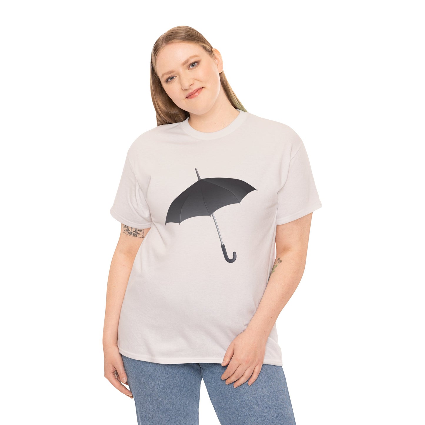 Unisex Heavy Cotton Tee - Regal Royal Umbrella - Elegant and Majestic