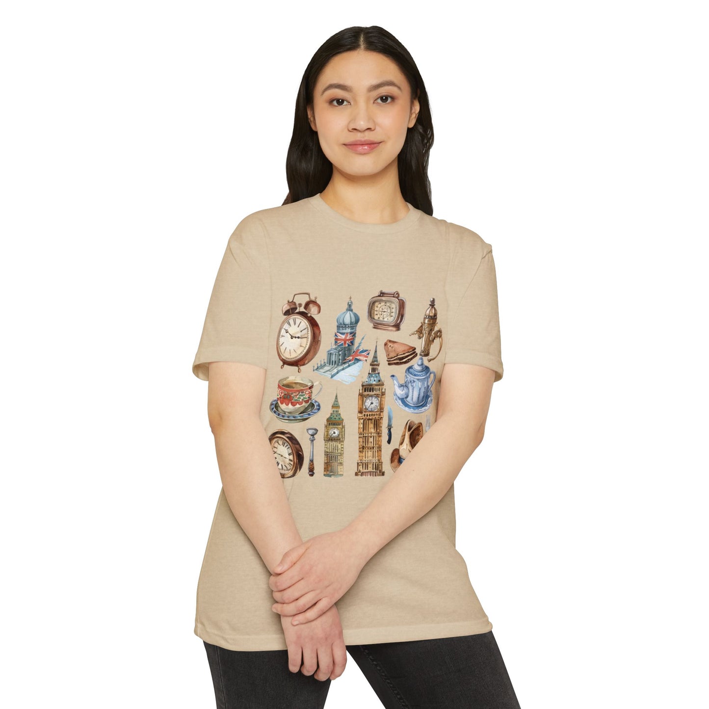 Unisex CVC Jersey T-shirt - Cultural Touchstones - Iconic England Designs